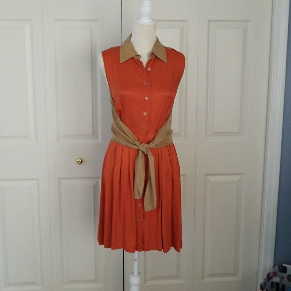 DKNY Orange & Brown dress